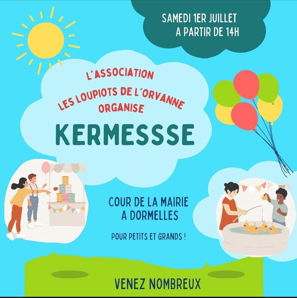 Samedi 1er juillet à partir de 14h00 lAssociation Les Loupiots de l