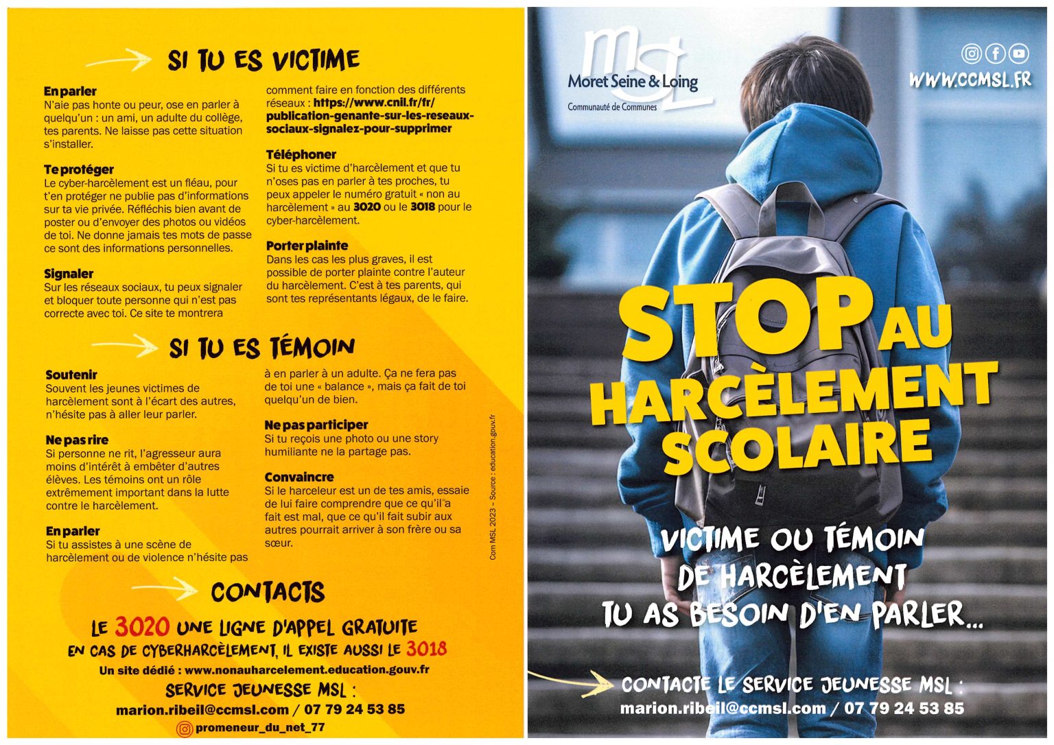 STOP AU HARCELEMENT SCOLAIRE Dormelles