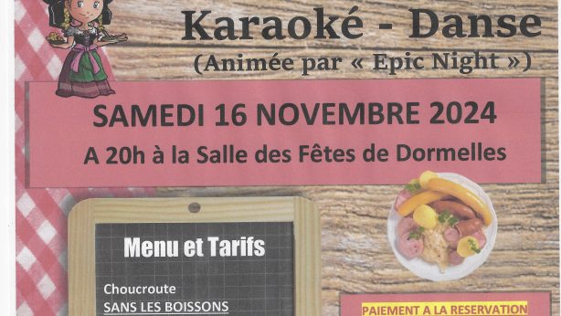 Le comité des fêtes organise une soirée choucroute le samedi 16 novembre